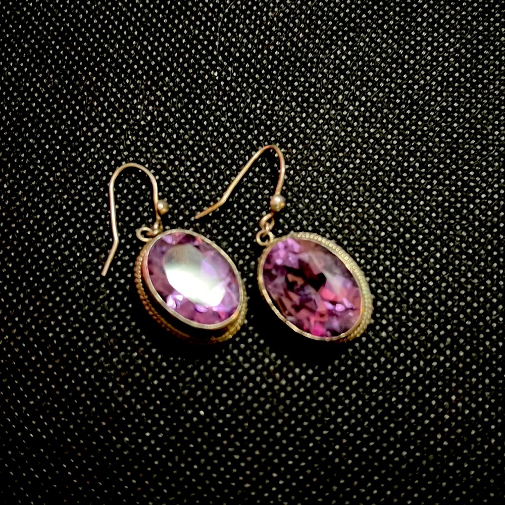 Beautiful Dangly Amethyst Earrings
